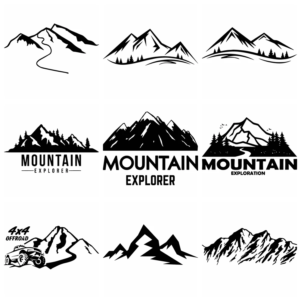 New Mountain Car Sticker Car Door Window Decal Decor Auto Body Styling Mountain Stickers Accessories