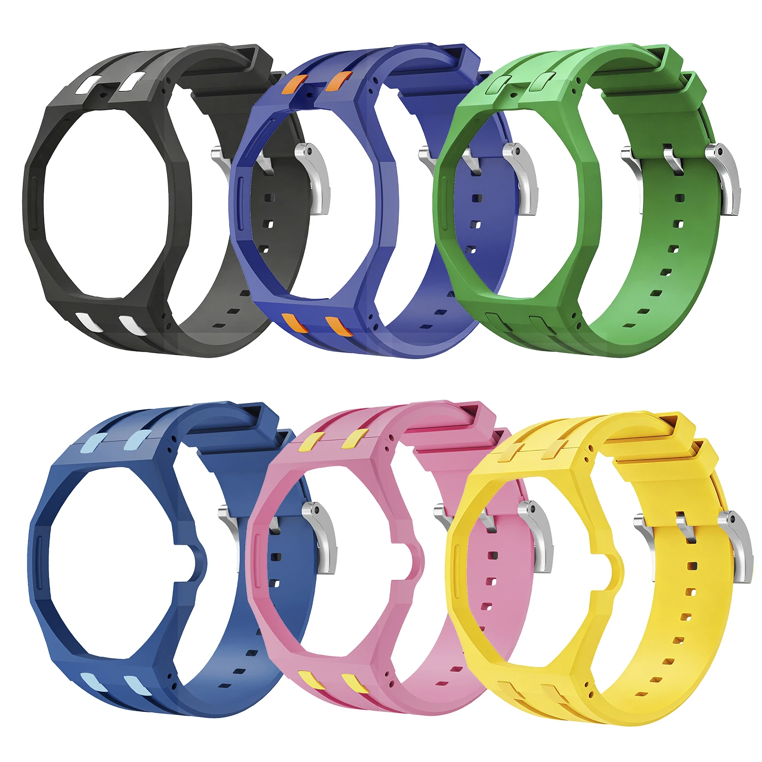 Silikonarmband + Keramikgehäuse für Swatch X AP Royal Pop Taschenuhr, Wechsler für Armbanduhren, integriertes Uhrenarmband-Zubehör