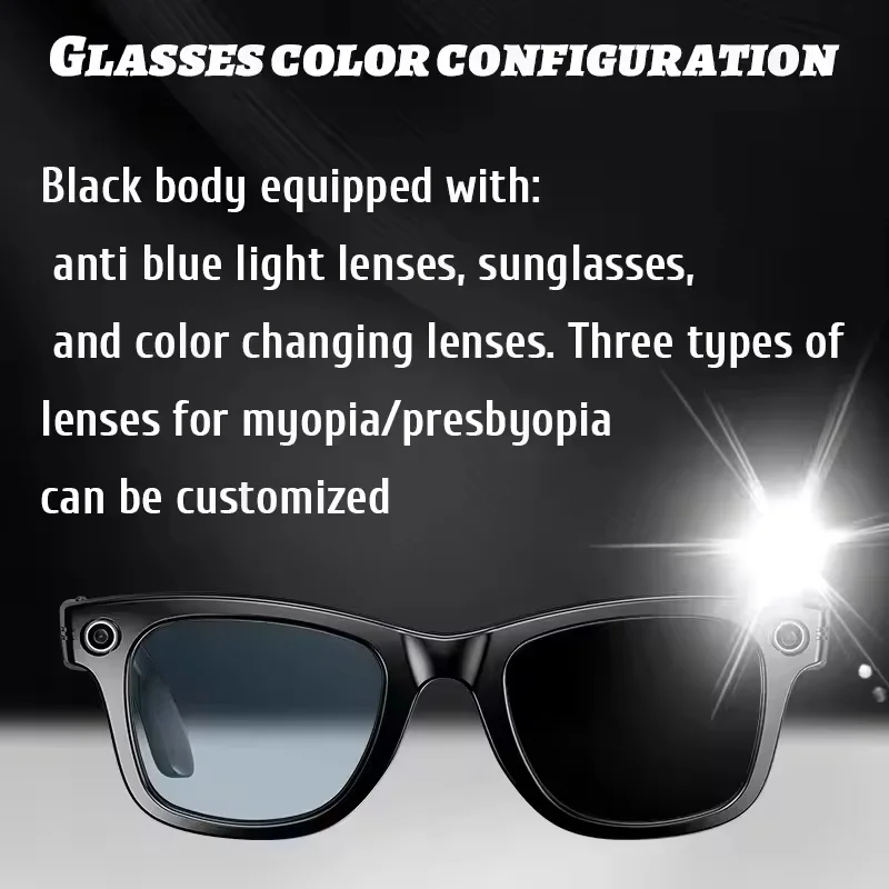 800W AI Smart Camera Sunglasses  Translation Voice Control WiFi Bluetooth HD1080P Shooting Intelligent Glasses For Android IOS
