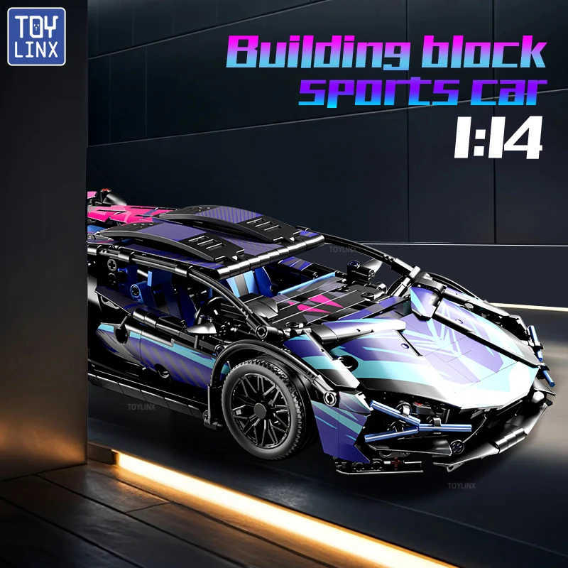 67128 Cars 1314PCS Building Kits for Adults, 1:14 Scale Super Car Building Block Remote Control Car Building Kits for Men Teen