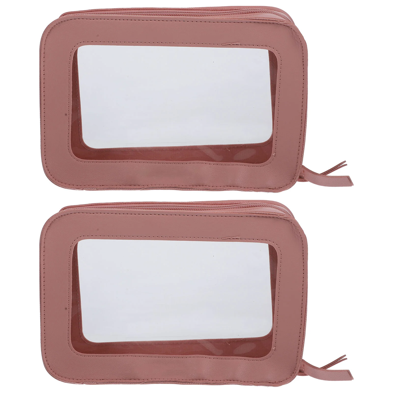 

2pcs Large Capacity Travel Bags Pu Toiletry Portable Makeup Storage Pouches Practical Design Lightweight Compact