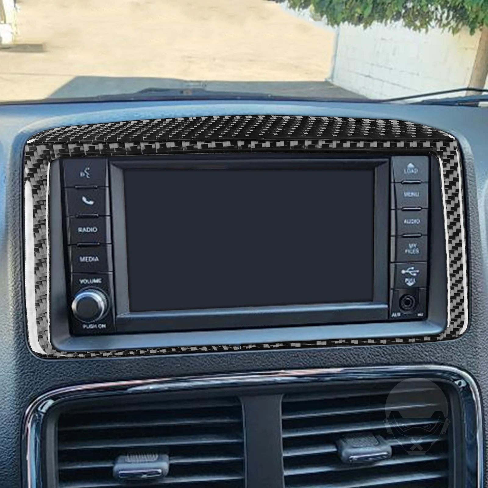 For Dodge Grand Caravan 2011-2020 For Ram CV Tradesman Accessories Carbon Fiber Car Interior Radio Display Panel Trim Sticker