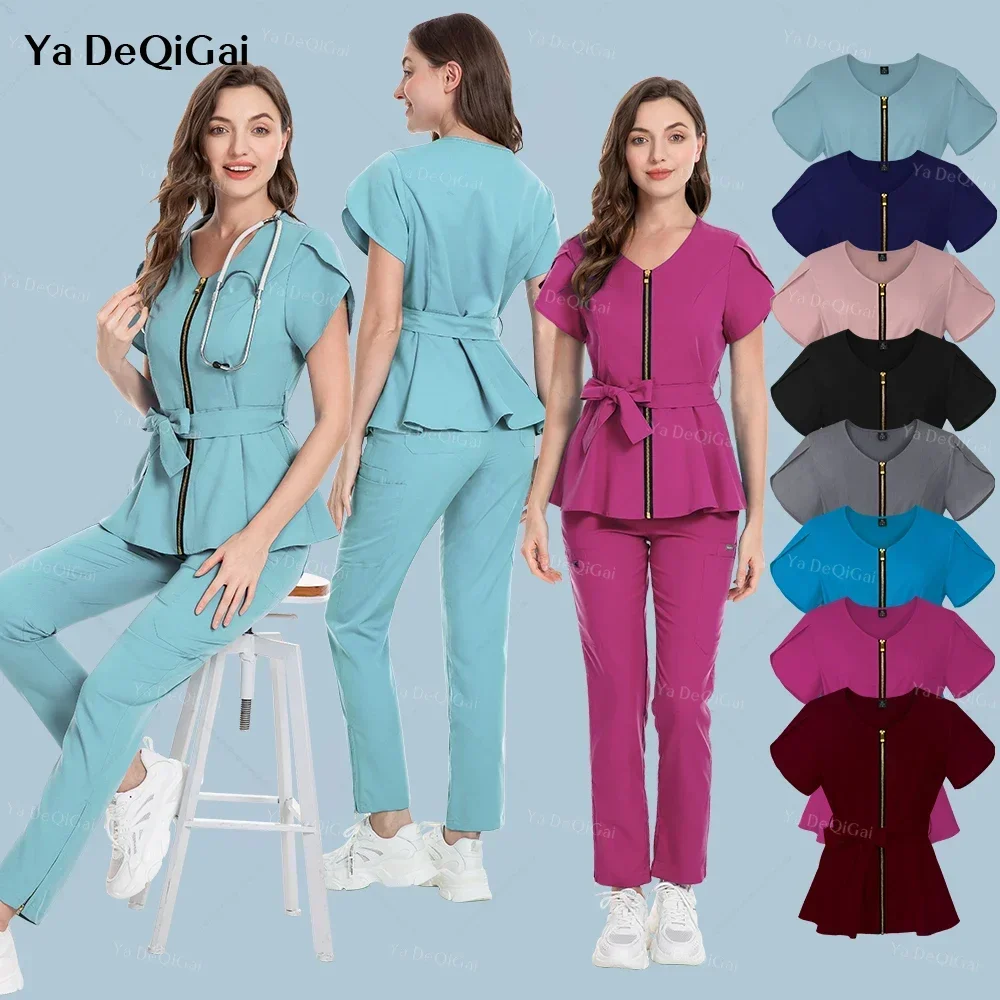 New Fashion Women Beautician Work Clothes Clinical Uniform Set Pediatric Surgical Uniform Hospital Nurse Doctor Uniform Workwear