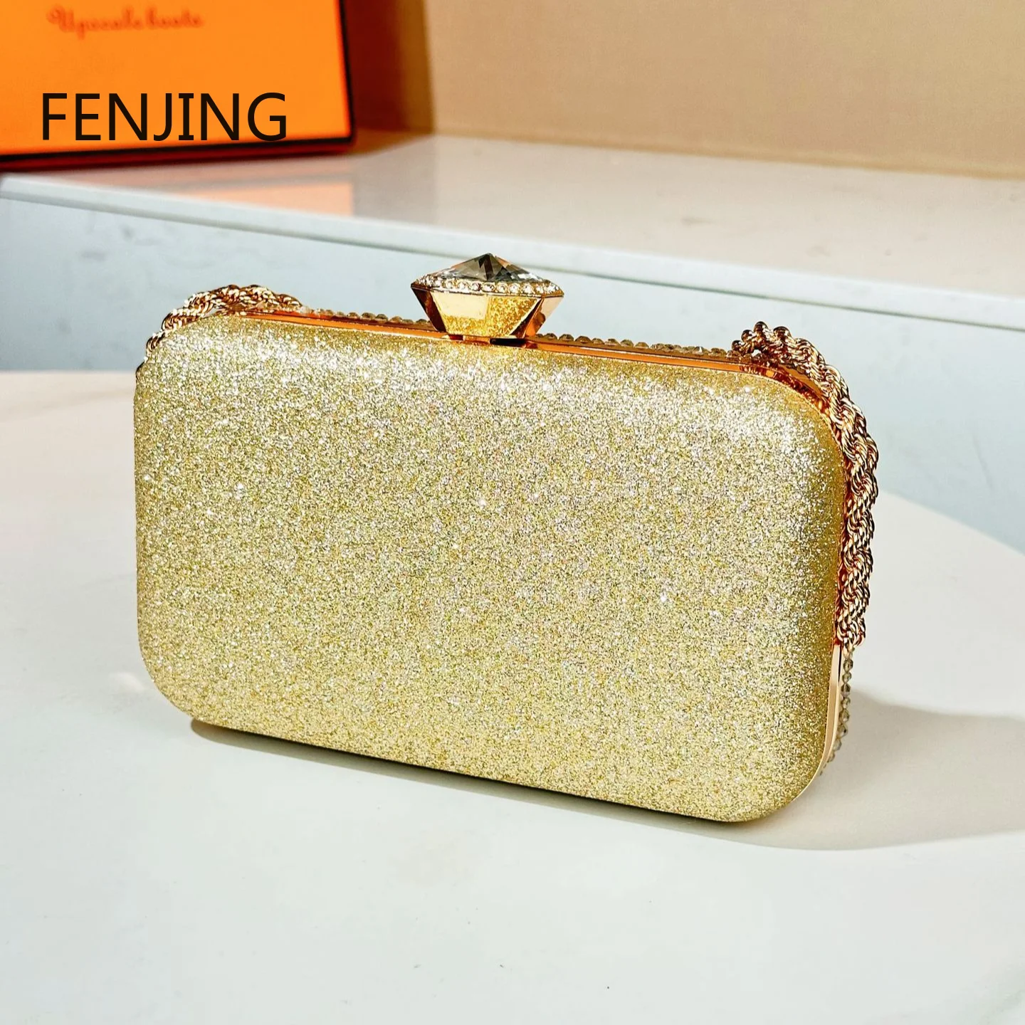 Fashion Luxury Sequin Clutches for Women 2024 New Designer Evening Bags Small Purse Prom Party Chain Shoulder Bag Handbag Bolso