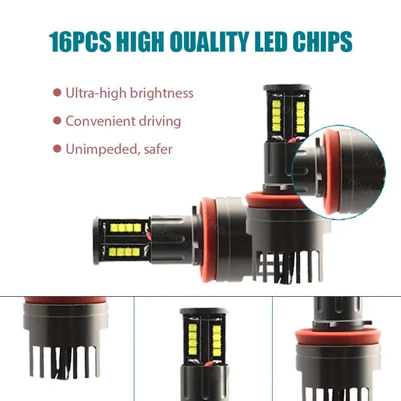 160W Bright White Color LED Angel Eye  Light H8 No Error for BMW 2009-2011 3 Series E90 Sedan (LCI) - Image 2