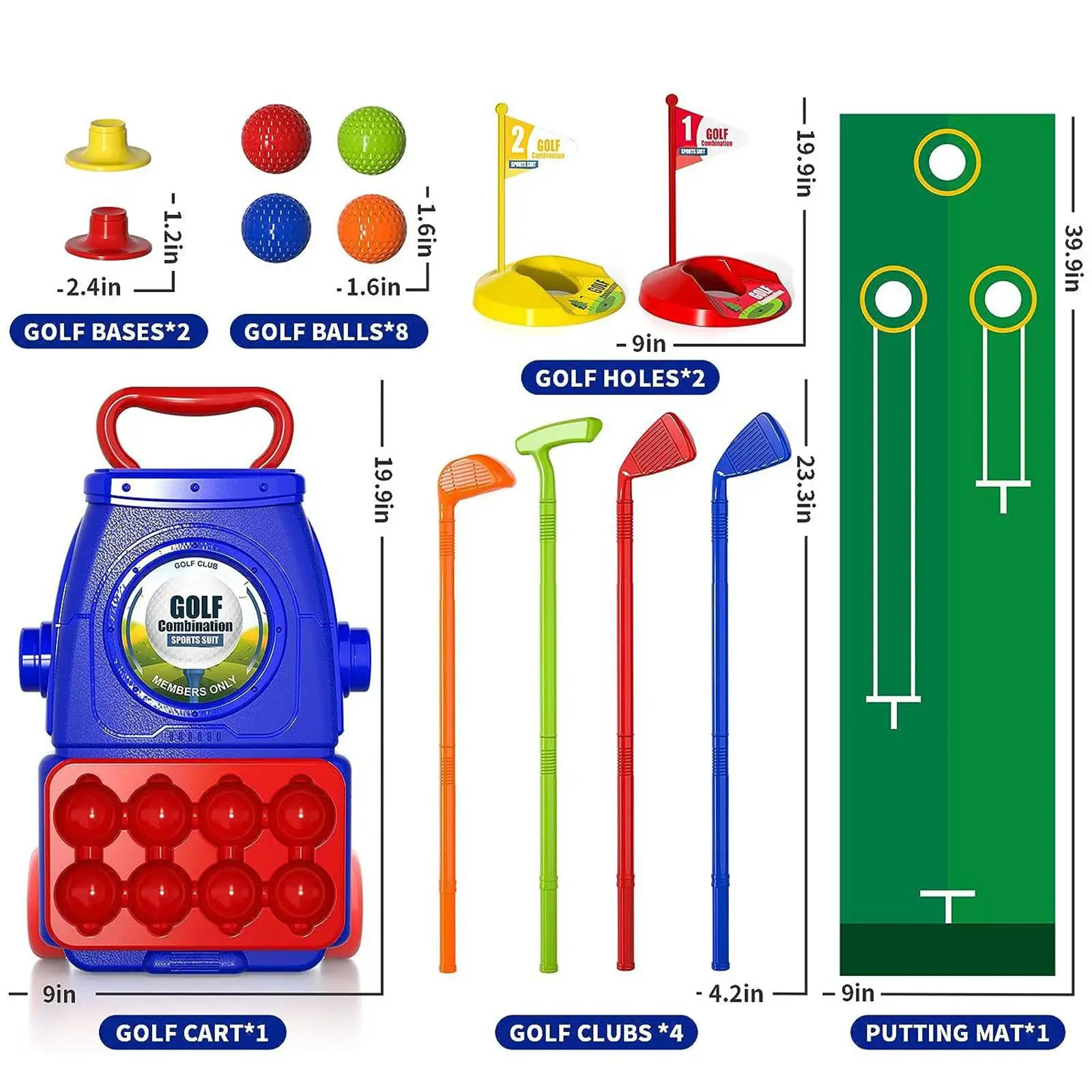 Children's Golf Clubs Kids Golf Holes and Flags Golf Toys Training Toy Golf Toys Set for Backyard Garden