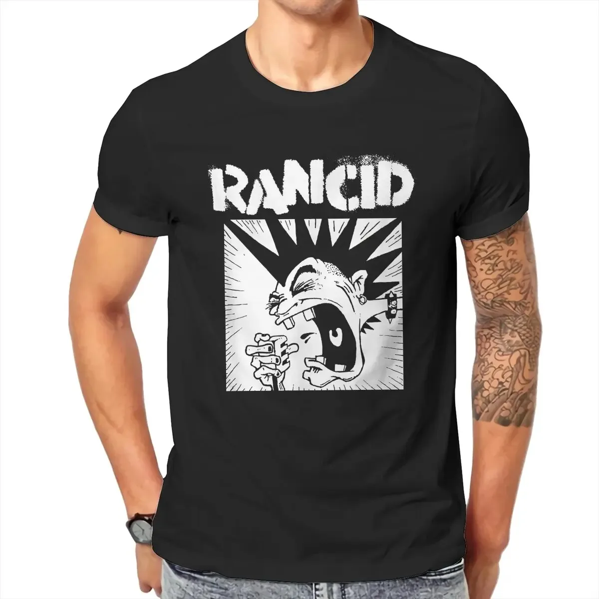 Rancid Microphone Guy Official Merchandise Men T Shirt Fashion Tees Short Sleeve Crew Neck T-Shirts Cotton Gift Idea Clothes