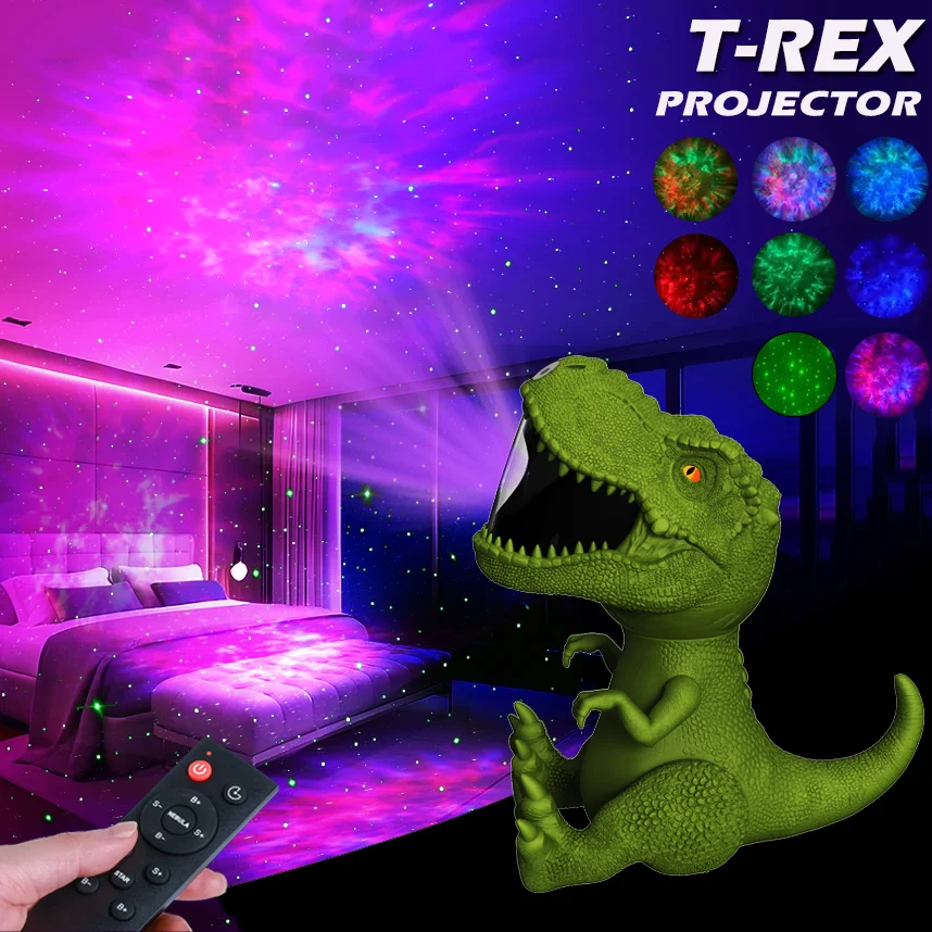 New T-Rex Dinosaur Star Light Galaxy Star Projector Nebula Starry Light Room Decor Children Gift Novelty LED Dino Night Lights