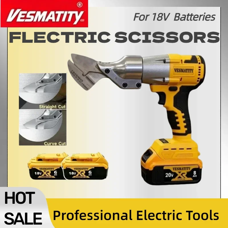 Brushless 500W Cordless Electric Sheet Metal Scissors Portable Metal Cutting Power Tool For DEWALT Battery