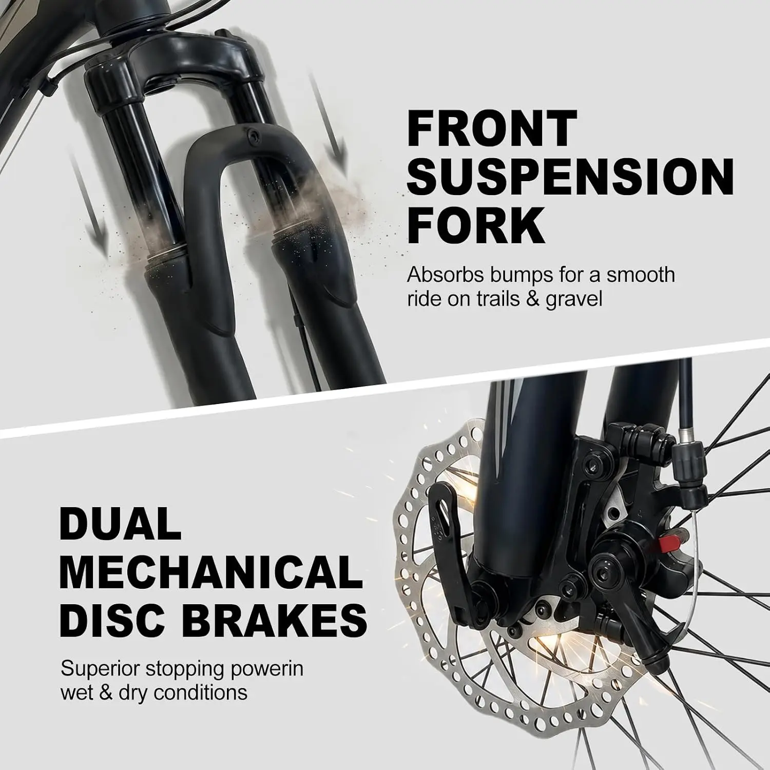 26/27.5 Inch Mountain Bike for Men and Women, Lightweight Aluminum Frame MTB with Dual Disc Brakes & 21-Speed Trigger Shifter