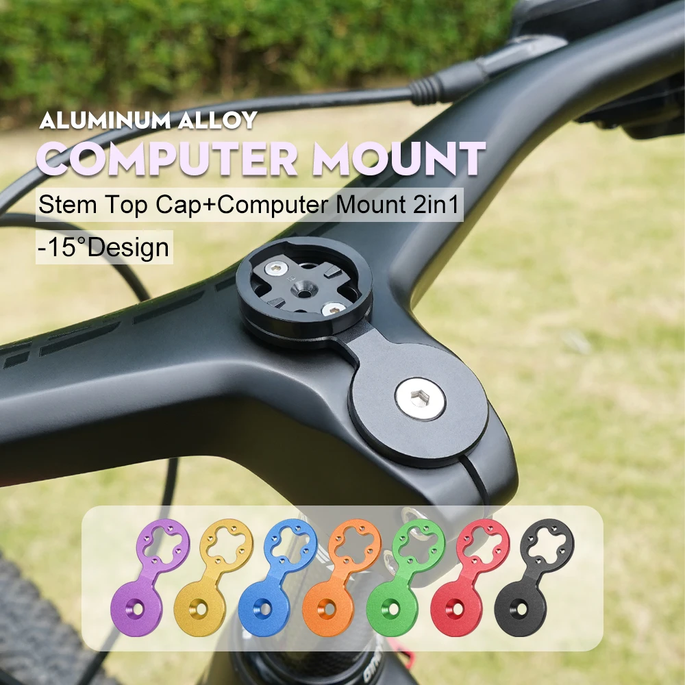 Bike MTB Handlebar Integrated Headset Cap Cover With Computer Mount For Gramin Bryton Wahoo Bicycle Computer Accessories