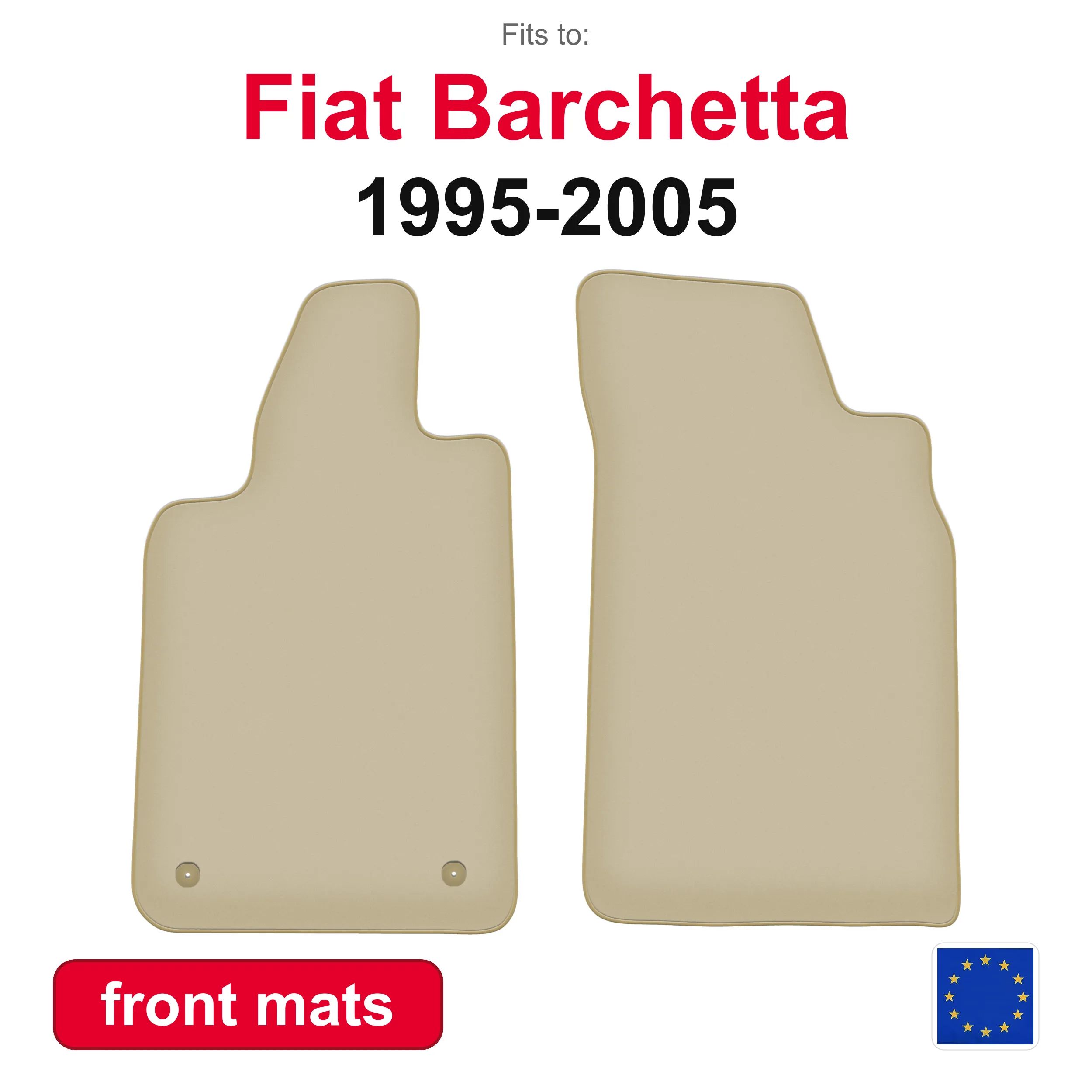 PREMIUM auto vloermatten voor Fiat Barchetta coupé, cabriolet (1995-2005) -beige 2-delige set auto vloermatten voor