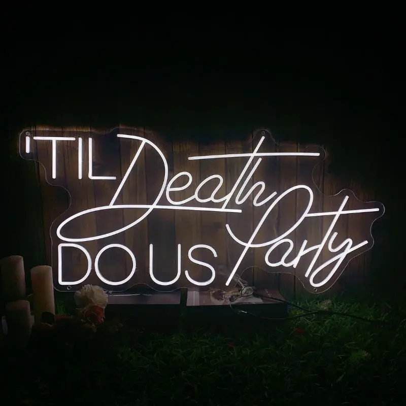 Neon Sign Light Til Death Do Us Party Neon Wedding Engagement Led Signs Party Event Home Wall Decor Custom Neon Lights Lamp