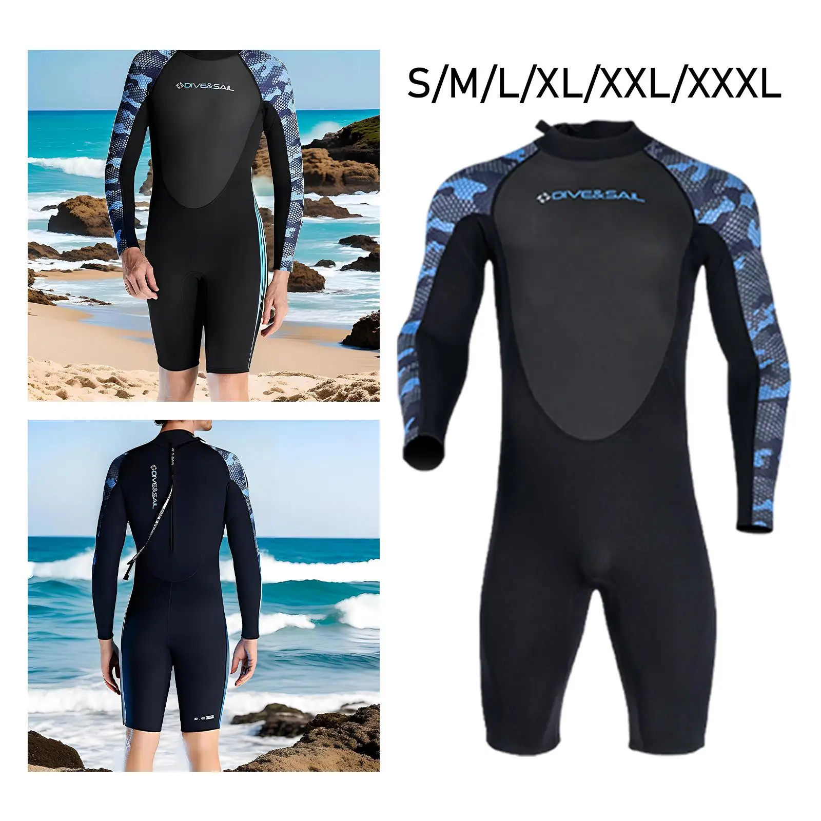 Muta da uomo Shorty Neoprene 2mm muta con Zip posteriore tenere in caldo muta da sub costumi da bagno per la pesca subacquea nuoto canoa Dive Skin