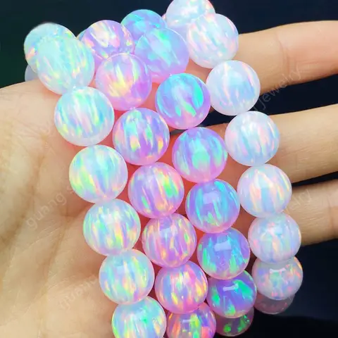 5pc/20pcs 35 colors 3mm 4mm 5mm Transparent Synthetic Ball Shape Full Drilled Loose Jelly Opal Bead For Jewelry Making