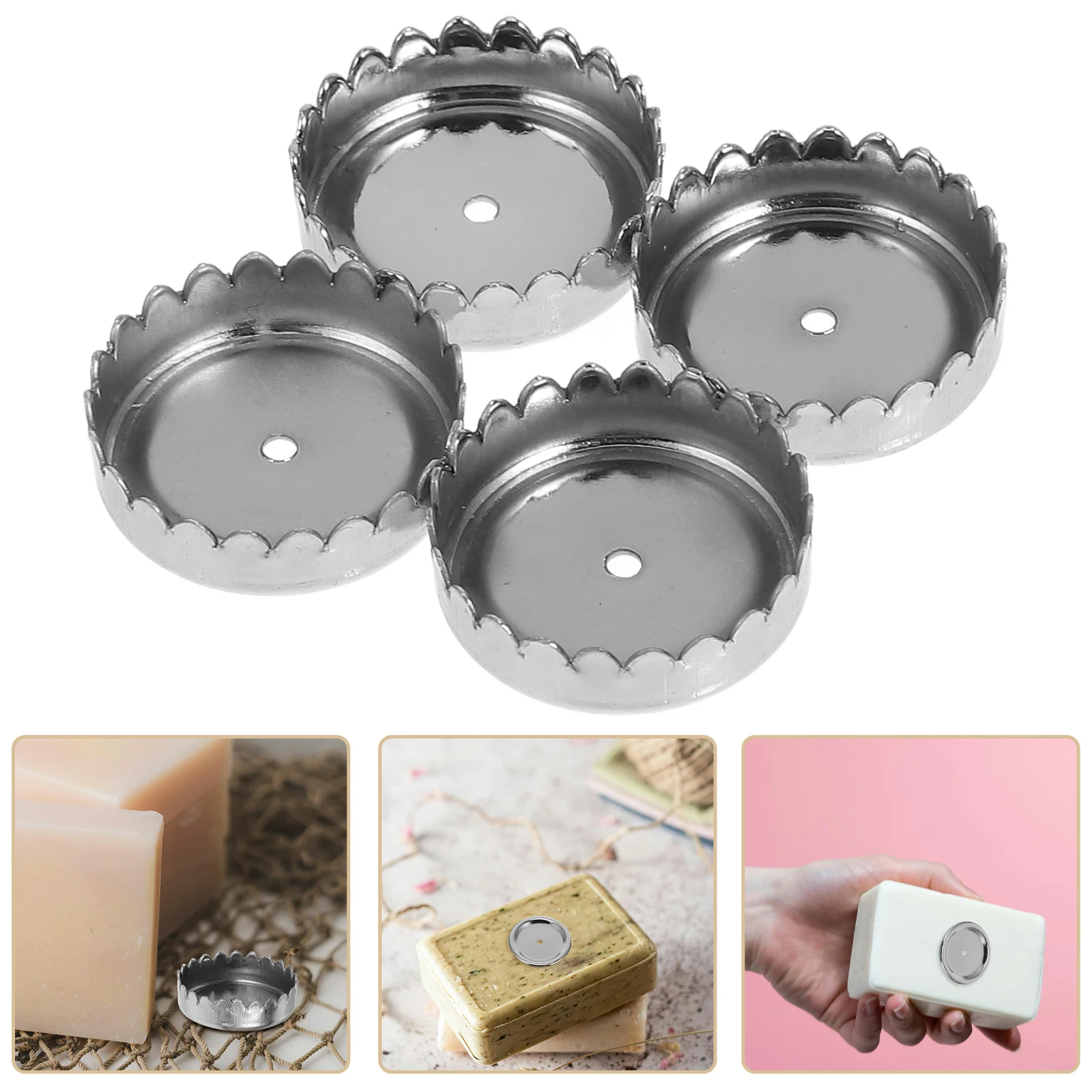 ﻿  4Pcs Magnetic Soap Holder Caps Stainless Steel Suction Cup Soap Hanger For Kitchen Bathroom Toilet Wall-Mounted Soap Dish