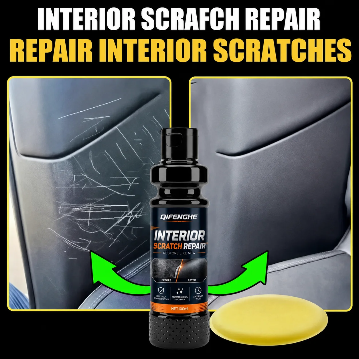 Plastic Repair Wax - Car Scratch Repair and Tire Gloss Repair, Black Interior and Dashboard, Plastic Surface Repair | Repair Wax