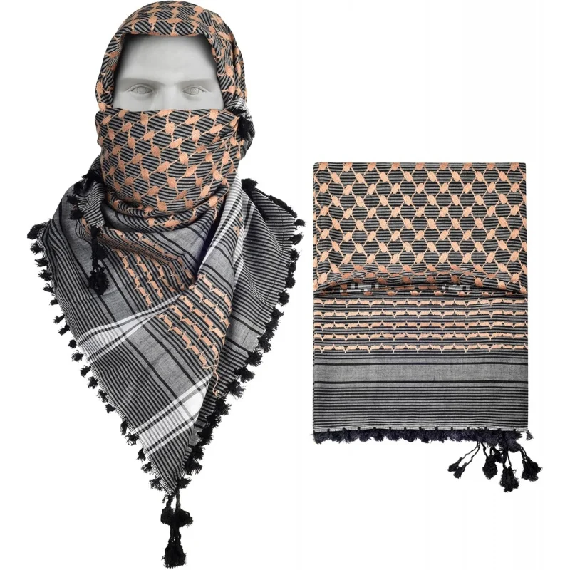 

Large Size Premium Shemagh Scarf Arab Military Tactical Desert Scarf Wrap(48 by 48 inches)