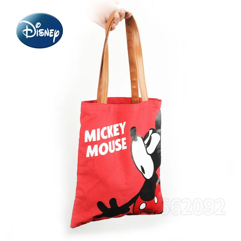 Disney Mickey Original New Women's Handbag Cartoon Fashion Women's Bag Large Capacity High Quality Cartoon Fashion Canvas Bag