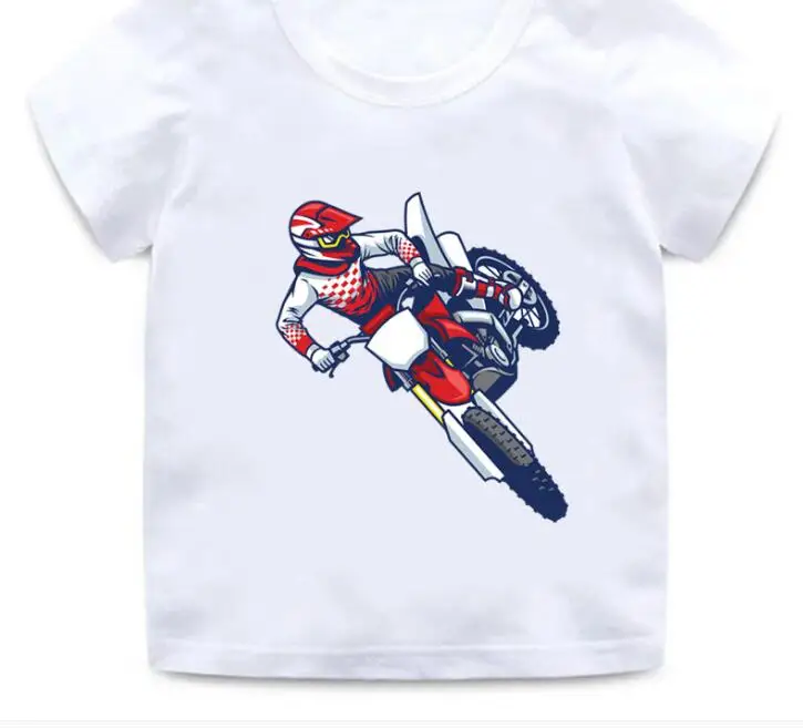 

Motocross Rider Cool Kids Hot SaleT-Shirt Baby Boys Casual Funny T Shirt Summer Fashion Children Streetwear Girls Clothes