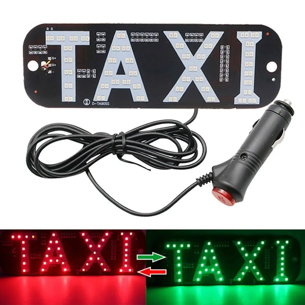 TAXI LED Signal Light Suction Cup Mount Cab Windscreen Taxi Indicator Lamp with Cigarette Lighter Switch Taxi Panel Warning Sign