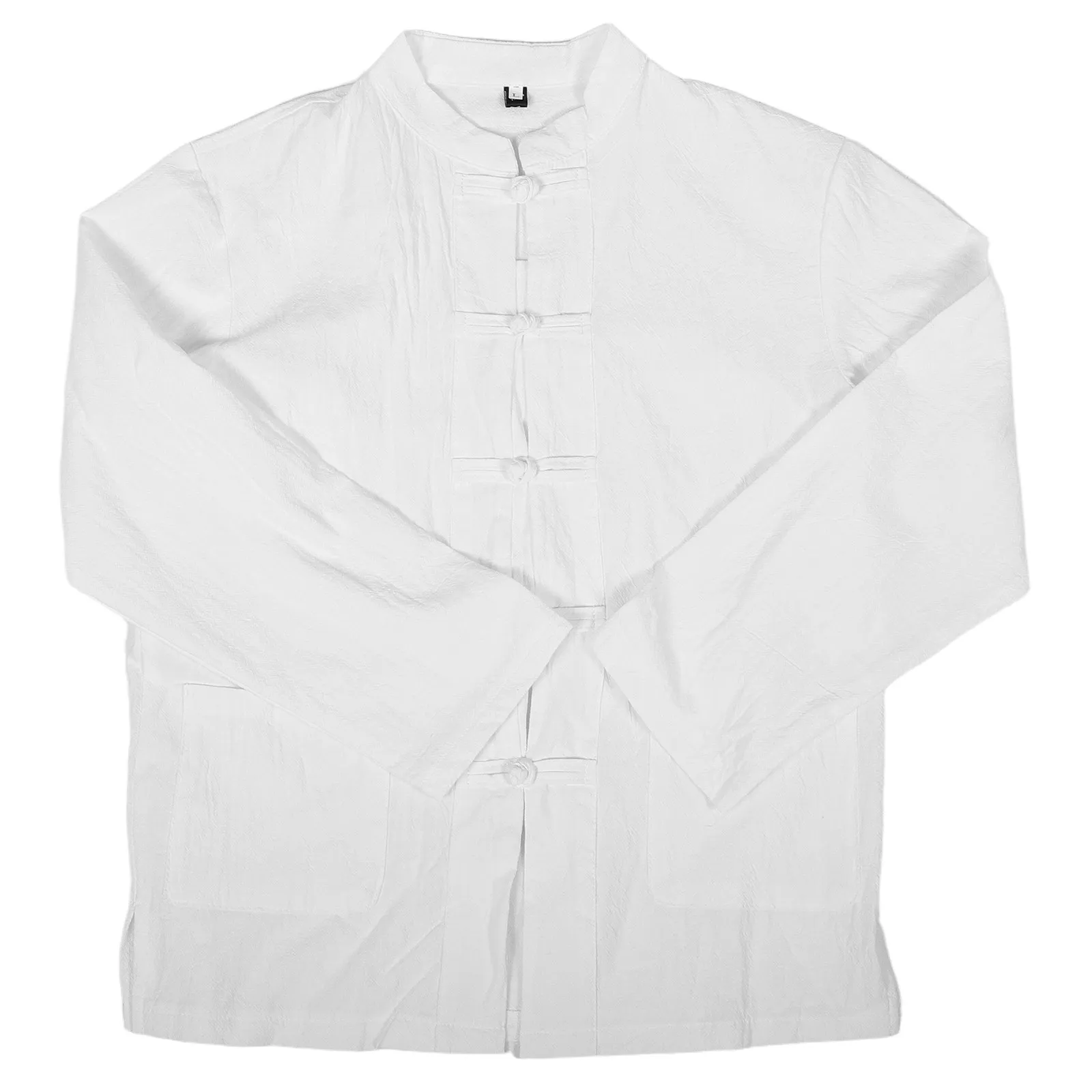 

Мужская льняная рубашка с длинным рукавом в китайском стиле, винтажная, в стиле кунг-фу, удобная, дышащая, традиционная, для весны и осени, повседневная