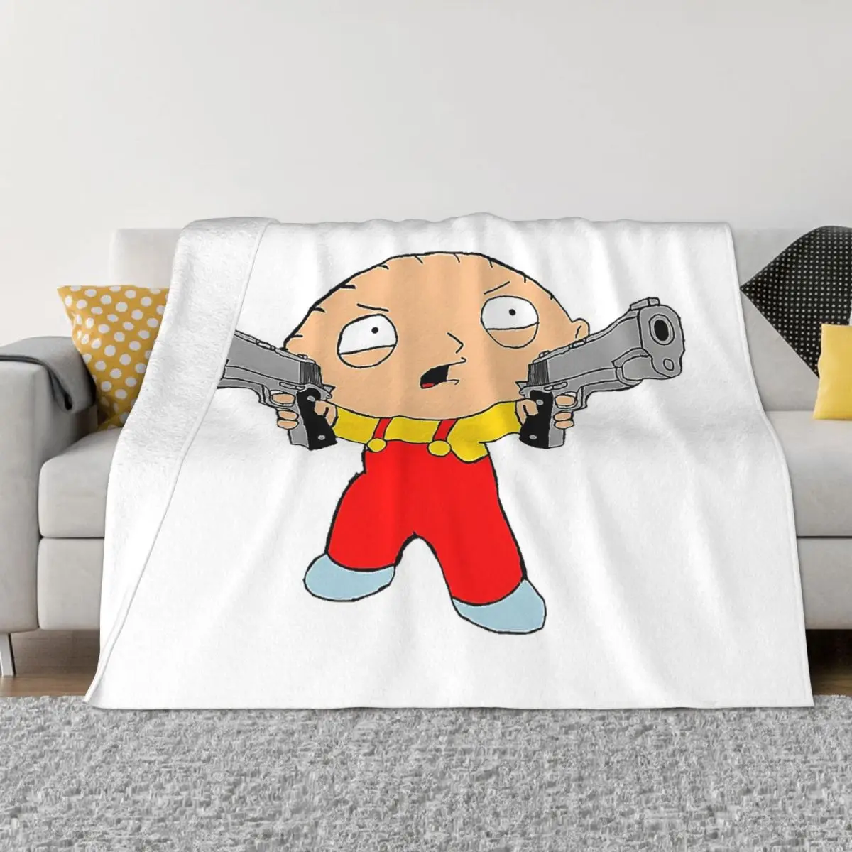 Rugrats Kids Shotgun Ultra-Soft Micro Fleece Blanket Black Flannel Blanket