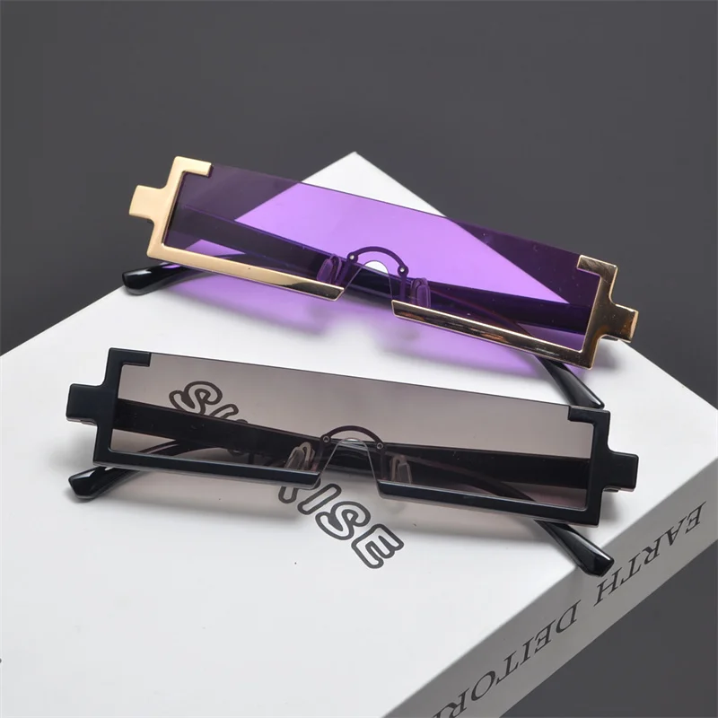 

Retro Punk Style Rectangular Conjoined Sunglasses Personality High-grade Sunglasses Girl's Driving Sun Glasses Sports MJ0802
