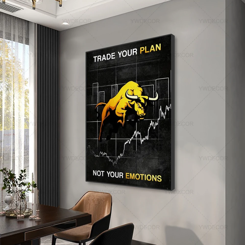 Abstract Bull Market Wall Street Power Bearish And Bullish Canvas Wall Art Decor Posters Print Wall Art Office Home Decor Gift