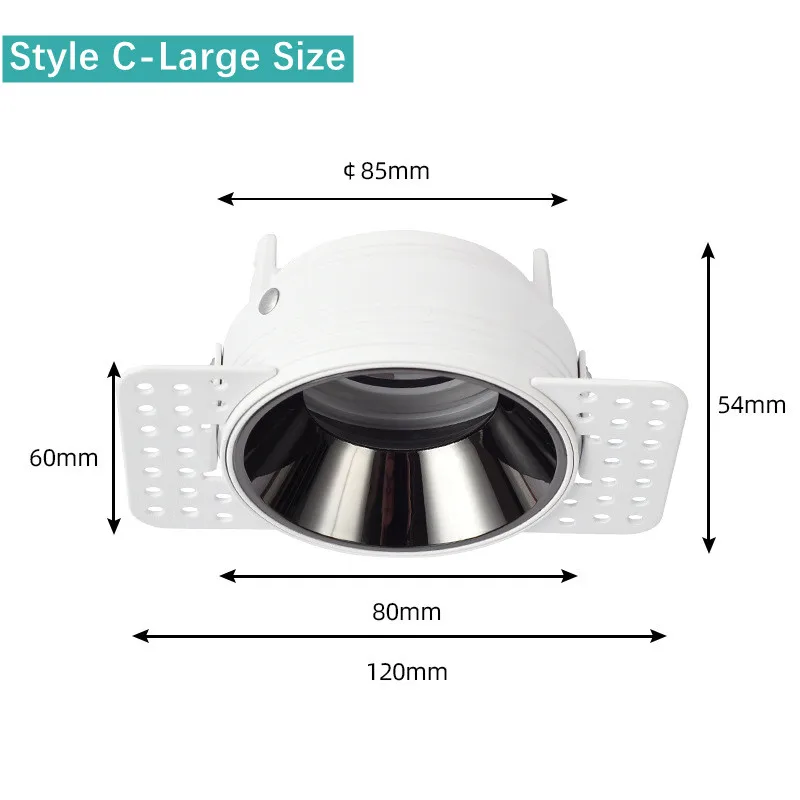Gu10/mr16 Lamphouder Basis Verzonken Led Trimless Plafond Downlight Beugel Spotlight Dubbele Kop Montageframe Socket