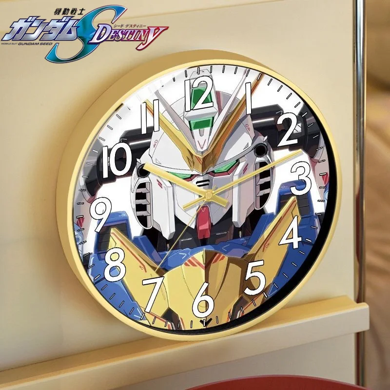 Reloj de pared con diseño de Gundam RX-78-2, estilo de dibujos animados, minimalista, silencioso, con la figura de Sazabi Gundam Astray, marco rojo, ideal para el hogar, el dormitorio o como regalo de cumpleaños.