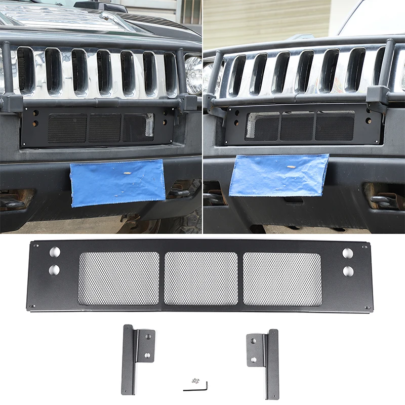 

For Hummer H2 2003-2009 Carbon Steel Front Grille Insect-Proof Air Inlet Filter Net Protection Grill Replacement Parts