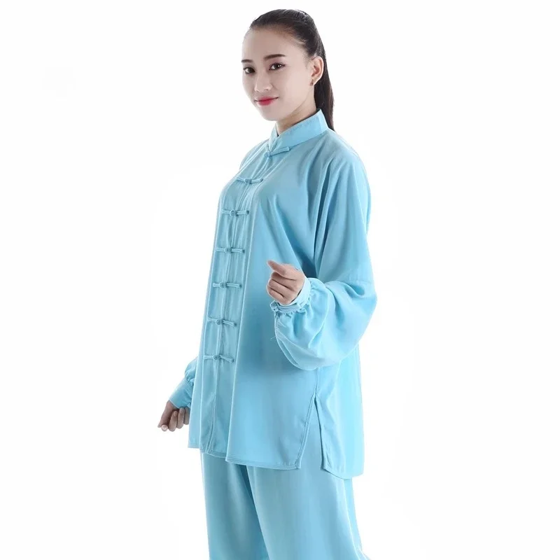 Neue Herren-Kung-Fu-Uniform im traditionellen chinesischen Stil, langärmelig, Wushu-Tai-Chi-Anzug, weiche, atmungsaktive Kampfsportbekleidung für das Training. – Detail 7