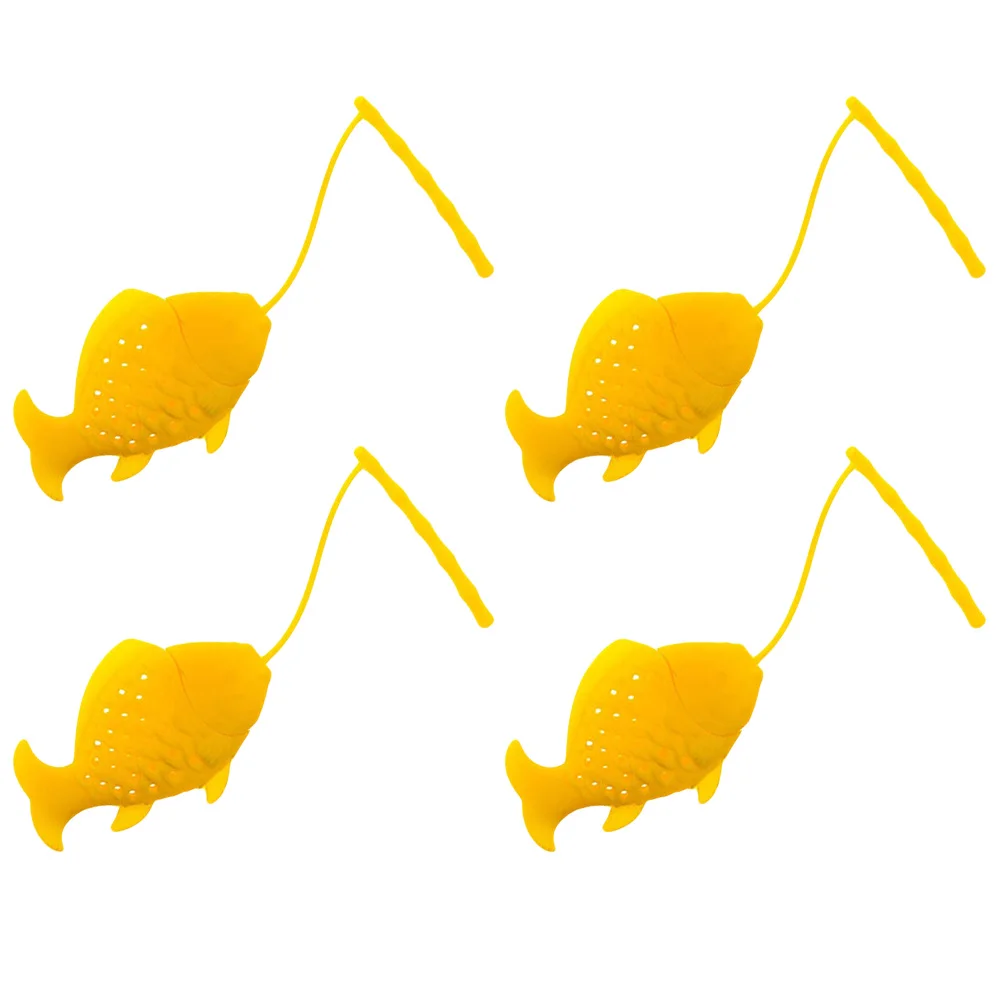

4Pcs Silicone Tea Strainer Little Fish Shape Reusable Tea Infuser Filter for Loose Leaf Herbs Spices Kitchen Bar