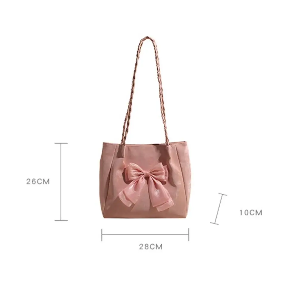 Borsa a tracolla moda Bowknot borsa a tracolla in stile balletto tinta unita borsa ascellare con tracolla intrecciata