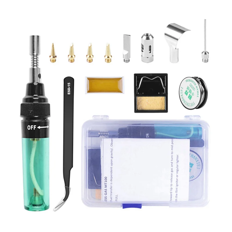 Gas Soldering Iron Set MT-100 Pneumatic Lo Iron 3-In-1 Kit Multifunctional Gas Soldering Iron