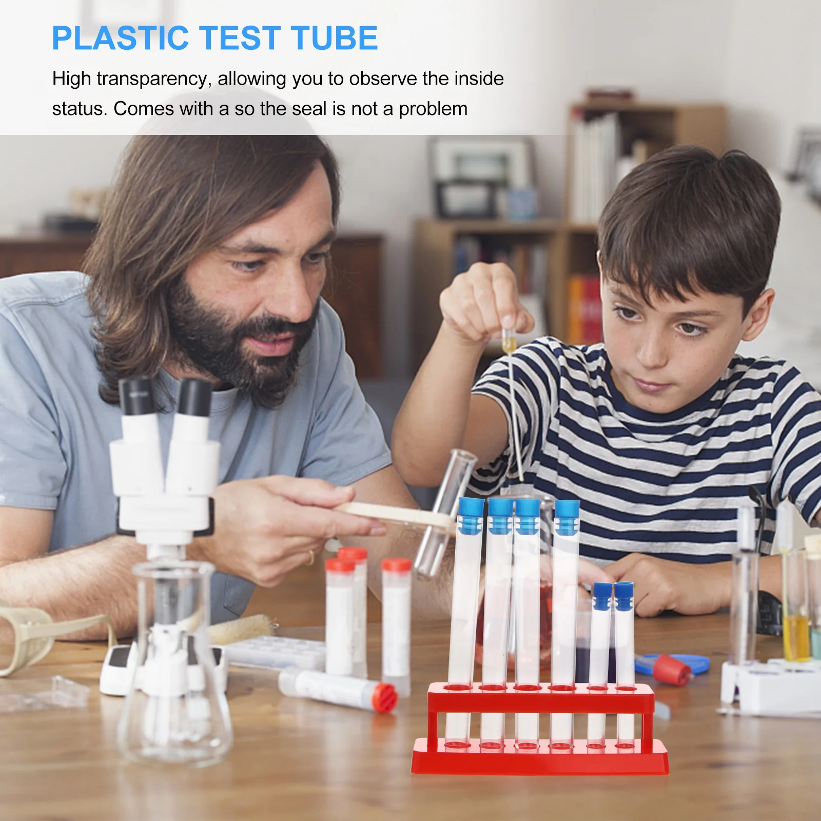 

Test Tube Rack Dropper Set Lab Tubes with Caps Portable Holders Abs Plastic Child