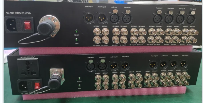 3G SDI أكثر من الألياف معدد SMPTE 3K93C 200 متر دعم الطاقة xlr الصوت الألياف البصرية محول جهاز ريسيفر استقبال وإرسال