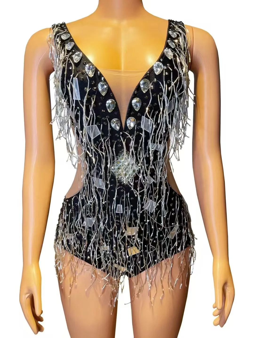 

High Quality Rhinestone Fringed Vest Jumpsuit 2024New Fashion Custom Women'S Clothing A950