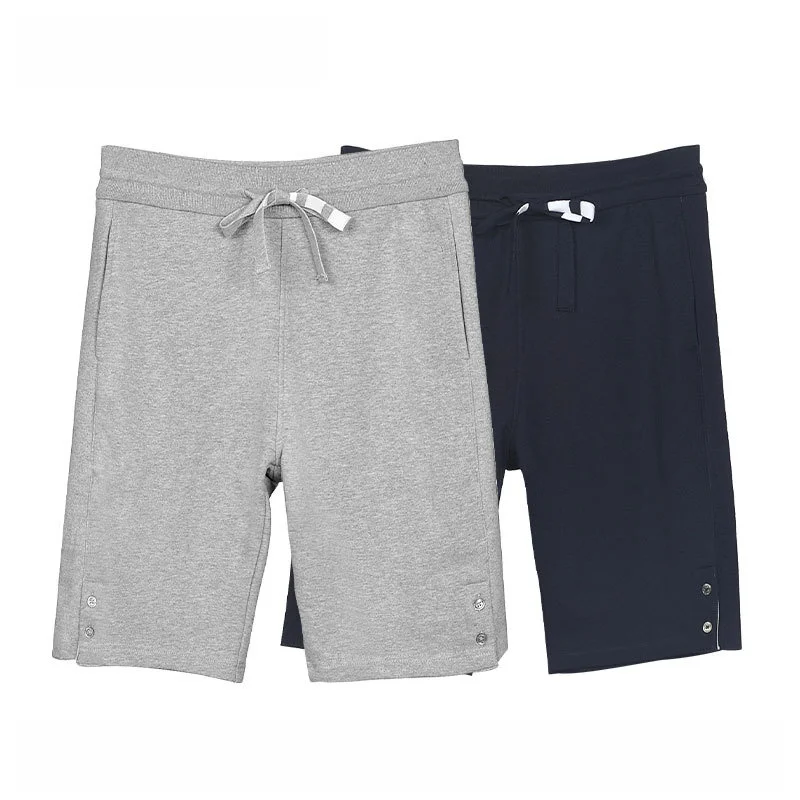 

ex Pure Cotton Color Woven ort Pants Spor Summer Beachwear Five-Quarter Length Casual Straight Leg Trousers