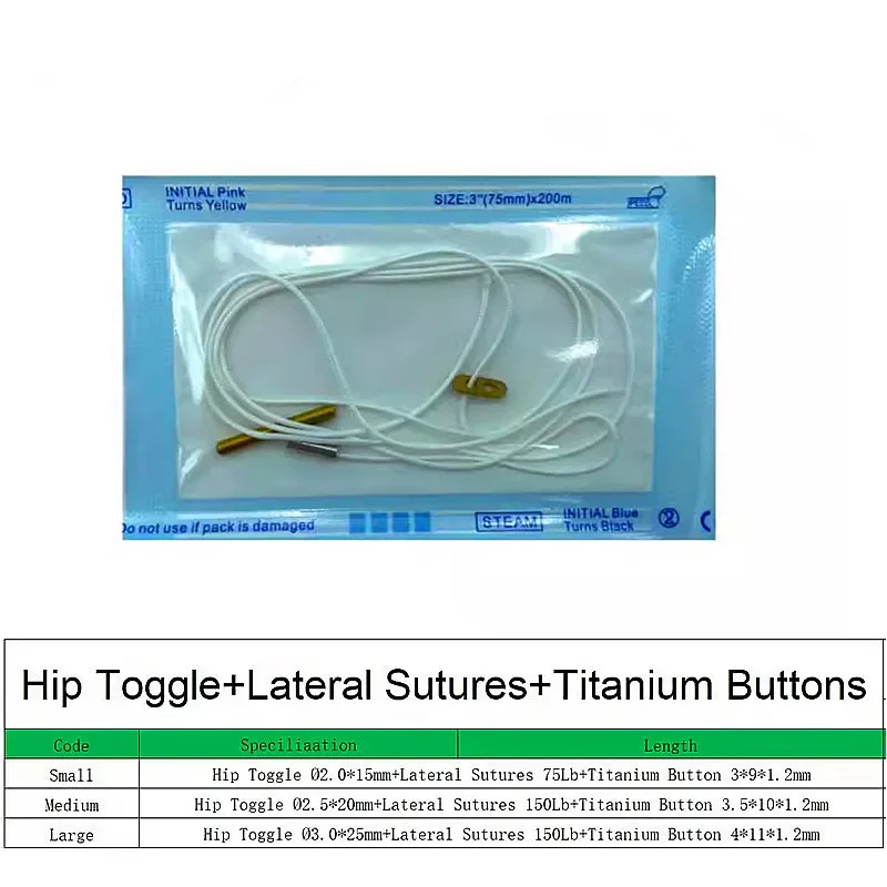 

Veterinary orthopedic instruments Lateral Sutures with Crimp animal pet surgical Suture And Anchor Hip Toggle system