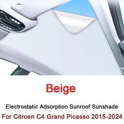 For Citroen C4 Grand Picasso2015-2024 Electrostatic Adsorption Car Roof Sunshade Skylight Blind Shading Windshield Sunroof Cover