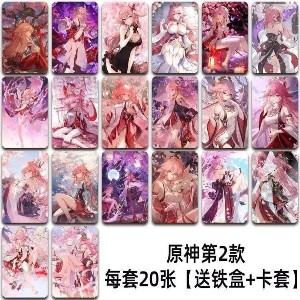 

20PCS Anime Genshin Impact Yae Miko Furina Cosplay Student Card Collect Souvenirs Birthday Gifts Boys Girls