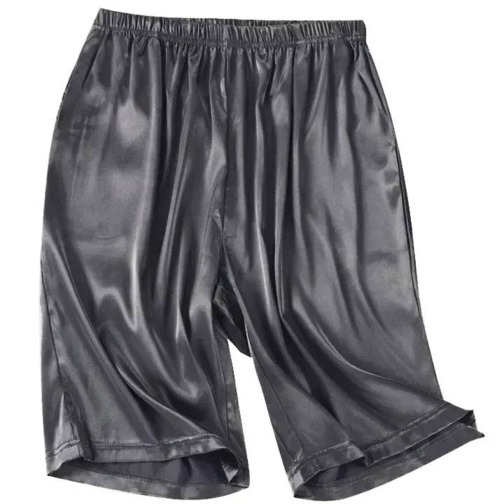 Short Court Décontracté pour Homme, Pyjama PJS, Pantalon Baggy, Bas de Pyjama de Plage, Boxer de SPA en Satin, Confortable