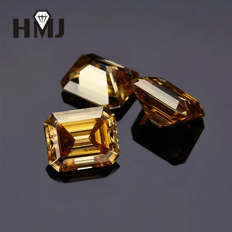 

Champagne Moissanite Stone Emerald Cut Wholesale D Color Green Blue Black GRA 0.5ct-10ct Gemstones for Diy Jewelry Marking