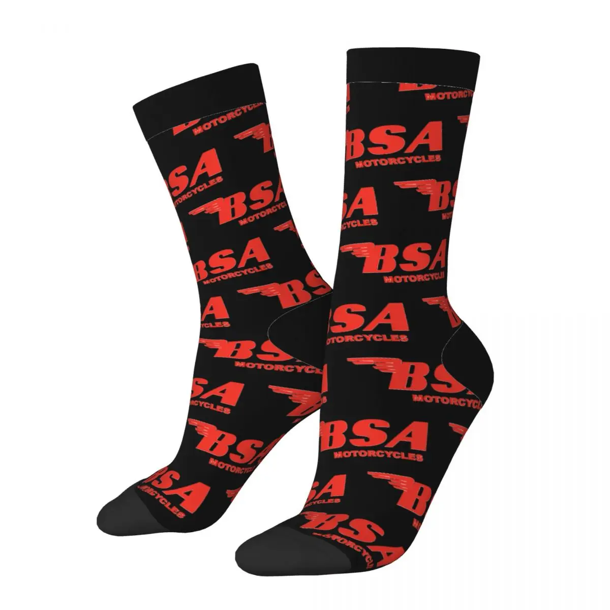 

Happy Funny BSA Motorcycles Men's Socks Vintage Harajuku Bsa motorcycles Hip Hop Novelty Pattern Crew Crazy Sock Gift Printed