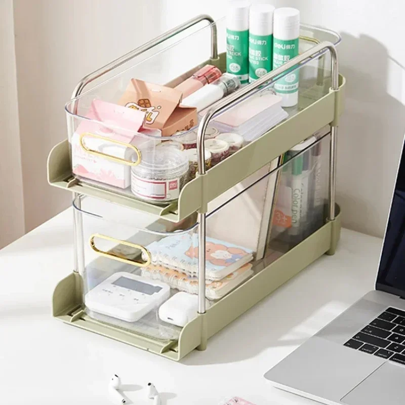 Movable Desk Edge Bookshelf Floor Standing Drawer-Style Storage Rack Narrow Slit Organizer for Office and Home