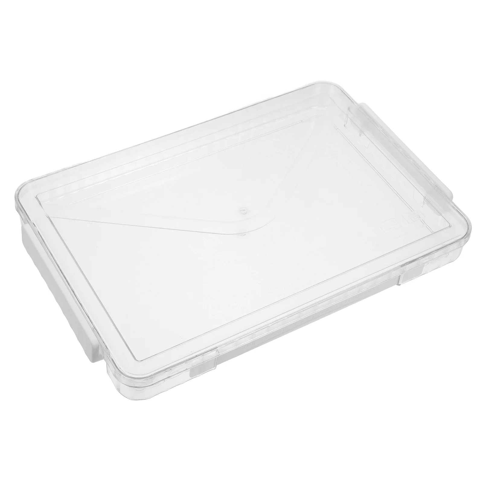

Portable Document Organizer Transparent File Storage Flip Lid Handle Lightweight Water-Resistant Plastic Certificate Container