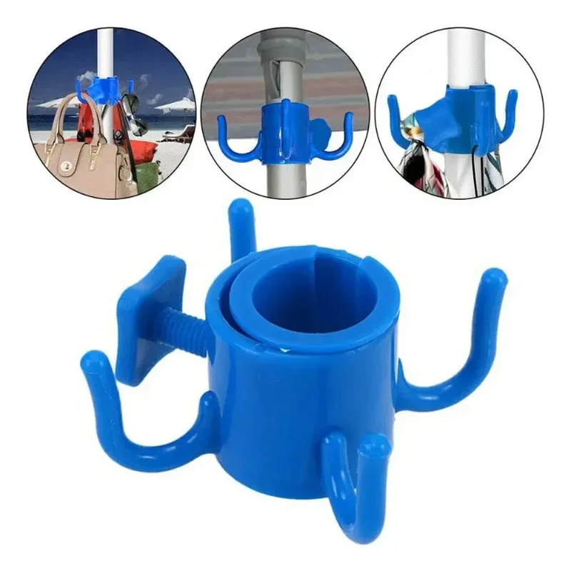 Beach Umbrella Hanging Hook, 4-prongs Plastic Umbrella Hook Hanging For Towels/Hats/Clothes/Camera/Sunglasses/Bags-Accessories