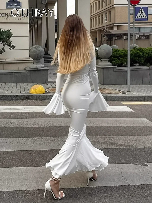 V-neck Long Sleeves Chiffon Sheath Prom Dresses Ankle Length Pleated Party Dress Customized vestidos de fiesta